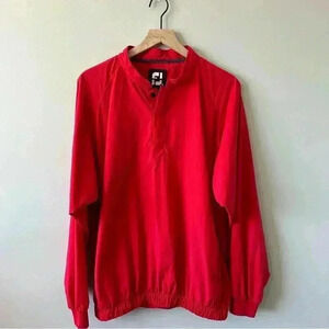 Footjoy Windbreaker Men’s large Button Golf Jacket Coat Lightweight Red …